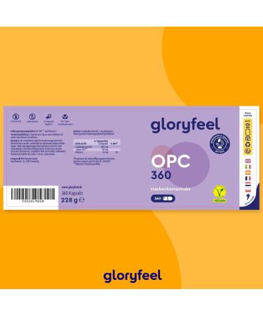 OPC Grape Seed Extract 360 Capsules | 1052mg + Vitamin C | 6-Month Supply | Vegan | Lab Tested | Original French Grapes - Buy Now in Germany - Buy Online on GoSupps.com