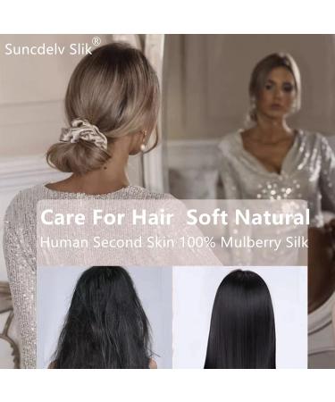 Suncdelv 100% Silk Scrunchies for Hair - 22 Momme Anti-crease & Breakage Hair Ties - Natural Women Hair Accessories - Pink - 3PCS - Buy Online on GoSupps.com