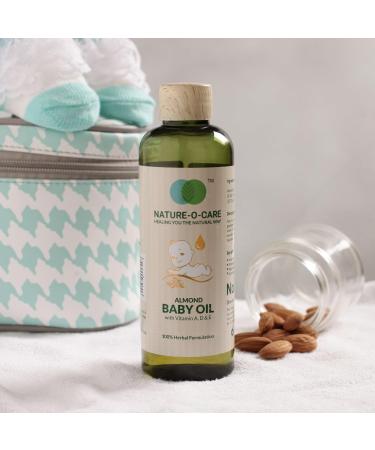 Almond Baby Oil with Vitamins A D & E - 200ml | Nourishing Non-Sticky Formula for Baby's Skin - Buy Online on GoSupps.com