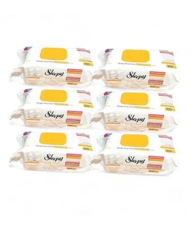 Clearfee Set |Original Sleepy wet wipes Surface cleaning towels |100 XXL blues each |Cleaning towels disposable |Strongly large (6 pieces herbal soap) 1 piece (1 Pack) herbal soap