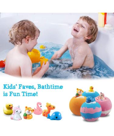 Aofmee Handmade Natural Bath Bombs for Kids with Surprise Inside - Shea Cocoa Butter Moisturize - Spa Fizzies Bath Bomb Kit - Perfect Birthday or Holiday Gift for Women, Girls, Boys - 6 Cute Bath Bombs - Buy Online on GoSupps.com