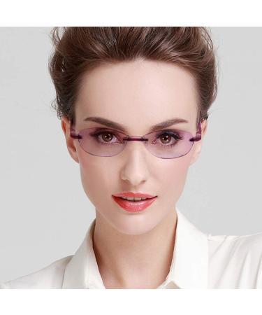 TERAISE Frameless Diamond Cut Reading Glasses for Men - 2pcs Anti Fatigue Clear - Pink 2.5x International Shipping Available - Buy Online on GoSupps.com