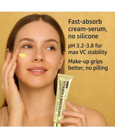 2PCS Vitamin C Booster Serum Brightens Skin Tone Vitamin C Shot Serum with Glutathione Niacinamide and Vitamin E for Glow Skin 30g - Buy Online on GoSupps.com