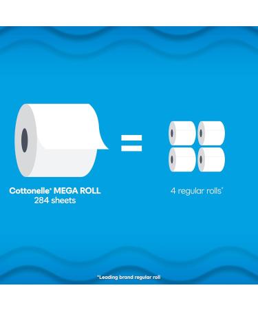 Cottonelle Ultra Clean Toilet Paper Strong Toilet Tissue 12 Mega Rolls (12 Mega Rolls 48 Regular Rolls) 284 Sheets Per - Buy Online on GoSupps.com