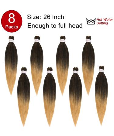 Xtrend EZ Braids Hair Extensions - 8 Packs Synthetic Fiber for Box Braids Warm Water Setting T27# Shadow Blond - 30 Inches - Buy Online on GoSupps.com