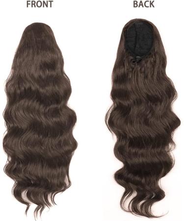 YEESHEDO Brown Long Wavy Drawstring Ponytail Hair Extension 24 Inches - Clip in Synthetic Hairpiece for Women - Buy Online on GoSupps.com