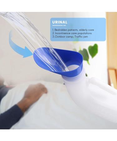 Srutueo 2 Packs Unisex Spill Proof Urinal for Men and Women with Screw Lid Urinal Funnel for Travel Outdoor - Buy Online on GoSupps.com