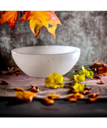Selenite Charging Bowl - Handmade Crystal Round Plate for Energy Cleansing and Healing - 8 cm - Buy Online on GoSupps.com