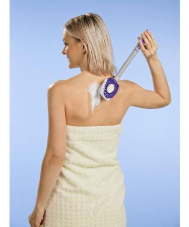 TRI Silicone Wellness Brush - Long Handle Bath & Back Brush Massage Shower Tool Cream Application Aid - Buy Online on GoSupps.com