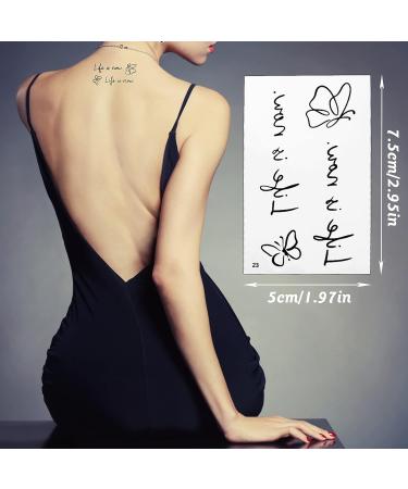Lusofie 60 Sheets Temporary Tattoos: Realistic Semi Permanent Fake Tattoos with Inspirational Quotes and Wild Flower Ink Designs for Women and Men - Buy Online on GoSupps.com