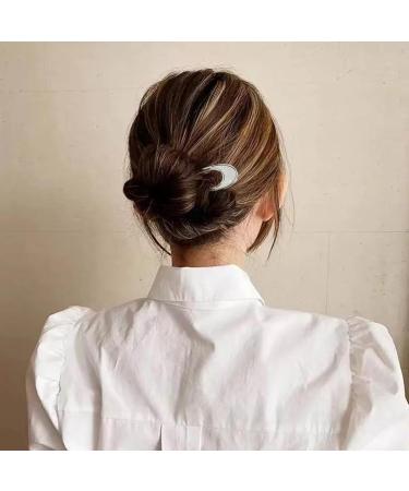 6 Pieces U-Shaped Hairpins Metal Simple Hair 2 Tips Updo Bun Pins French Style Hairpin for Women Girls Bun Hair Styling Accessories (Gold Silver) - Buy Online on GoSupps.com