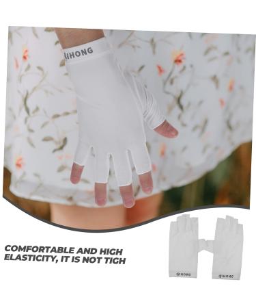 FRCOLOR 5 Pairs Uv Gloves Uv Nail Gloves Uv Protection Gloves Women Uv Finger Protection Nails Half Finger Gloves Manicure Gloves Lamp Anti-uv Fabric White Women's - Buy Online on GoSupps.com
