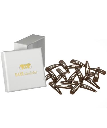 HAARallerliebst hair clips (20 pieces | brown | approx. 5 cm) including box for storage (box color: white) - Buy Online on GoSupps.com