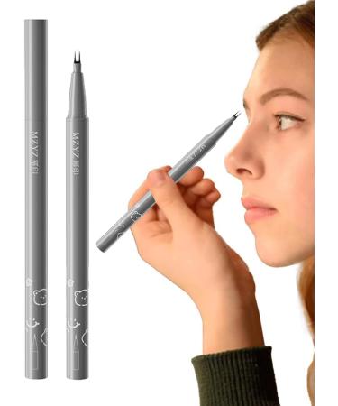 Double Tip Eyelash Pencil Bottom Eyelashes Eyeliner Pencil Waterproof Smudge Proof Eye Liner Liquid Eyeliner Two-Claw Bottom Lashes Pencil for Eye Makeup Rowces V02# Gray Brown - Buy Online on GoSupps.com