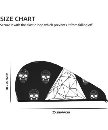 Polygonal Modern Crystal Skull Hair Towel | Super Absorbent Microfiber Wrap for Women - Quick Dry Coral Velvet for Long & Curly Hair - Buy Online on GoSupps.com