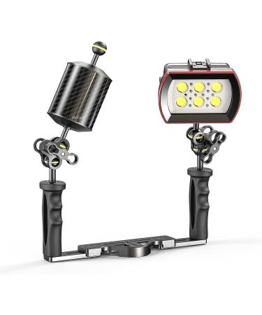 Seafrogs Carbon Fiber 7'' Float Arm Dual 1'' Ball Buoyancy - Underwater Photography Accessory for Diving Tray Video Light/Strobe | GA-9 - Buy Online on GoSupps.com