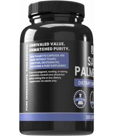 PURE ORIGINAL INGREDIENTS Saw Palmetto (365 Capsules) No Magnesium Or Rice Fillers Always Pure Lab Verified 365 Count (Pack of 1) - Buy Online on GoSupps.com