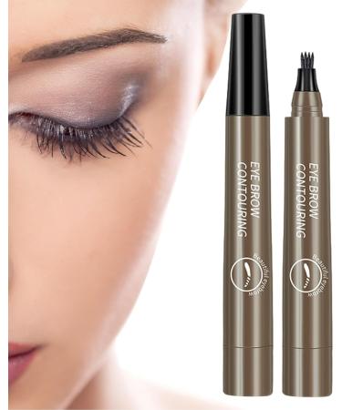 Liquid Eyebrow Pencil Brow Pencil with Fork Tip 4 Point Waterproof Eyebrow Pencil No Smudge Liquid Brow Quick Dry EyeLiner for Long Lasting Gray Brown - Buy Online on GoSupps.com