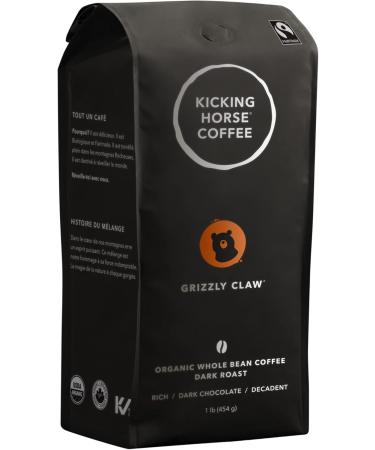 Kicking Horse Coffee Grizzly Claw Dark Roast Whole Bean 1 lb - Certified Organic Fairtrade & Three Sisters Medium Roast Ground 284 g - Certified Organic Fairtrade Kosher Coffee - Buy Online on GoSupps.com
