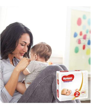 Huggies Newborn Baby Diapers Size 2 (3-6 kg) - 210 Count Monthly Pack | Premium Comfort for Newborns - International Shipping Available - Buy Online on GoSupps.com