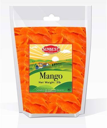 Sunbest Natural Dried Mango Slices - Non-GMO, Gluten Free, Vegan, Kosher - 3 Lbs - Buy Online on GoSupps.com