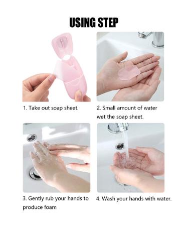 KISEER Mini Travel Soap Paper Sheets - 50 Scented Disposable Hand Wash Sheets (Pink) for Camping & Outdoor Use - Buy Online on GoSupps.com