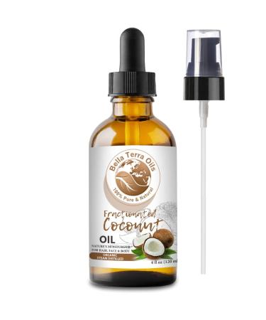 Bella Terra Oils Coconut Oil Fractionated. 4oz. 100% Pure. Organic. Always Liquid. Chemical-free. Carrier Oil for Essential Oils. Natural Moisturizer for Hair  Skin  Nails  Stretch Marks 4 Fl Oz (Pack of 1) - Buy Online on GoSupps.com