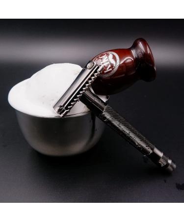 KIKC Handmade Shaving Brush with 100% Pure Badger Hair | Brown Wooden Handle | Salon Quality Tool for Safety Razors & Straight Shavers | Wet Shaving Essential - Buy Online on GoSupps.com