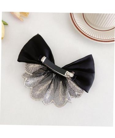 minkissy bow hairpin bow women barrettes Black hair bow headress bow hairpin bow hair barrettes for women xmas bowknot hair ties for women headwear bow woman dense fabric Fabric - Buy Online on GoSupps.com