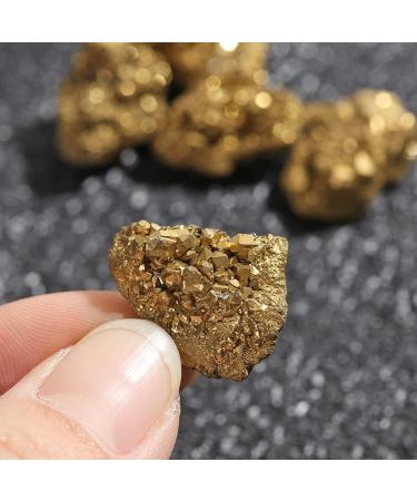 Crystal 1Pc Natural Materials Jewelry Making Electroplating Gold Raw Gemstone Crystal Cluster Titanium Geode Gifts Specimens - Buy Online on GoSupps.com