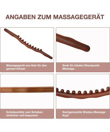 Wood Gua Sha Massage Stick - Maderotherapy Lymphatic Drainage Tool for Full Body Relaxation Cellulite & Muscle Relief - Buy Online on GoSupps.com