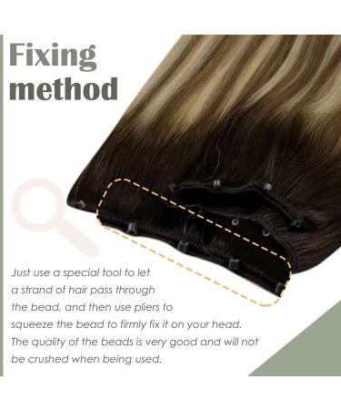 LAAVOO Microbead Extensions | Real Hair Balayage Brown to Blonde | 12-Inch Micro Weft | 50g Ombre Tressen - Buy Online on GoSupps.com