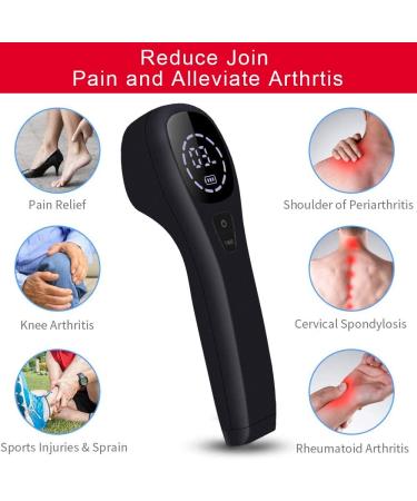 Cold Laser Therapy Device for Joint and Muscle Pain Relief with LED Display - Infrared Light (2x808nm + 12x650nm) - Buy Online on GoSupps.com