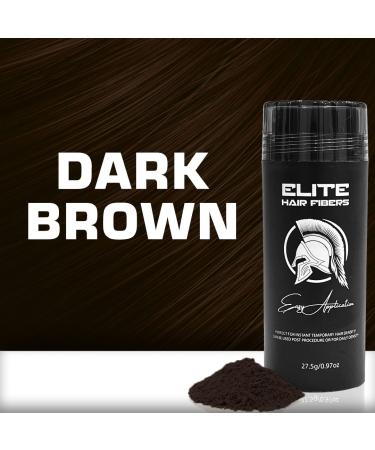 Elite Hair Fibers - All Natural Hair Density Boost for Men & Women - 27.5g (Dark Brown) - Buy Online on GoSupps.com