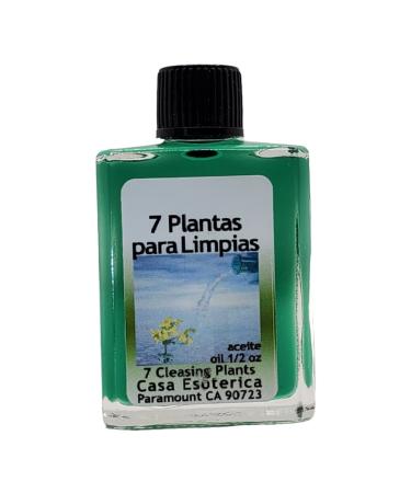 7 Cleansing Plants Oil (7 palntas para Limpias Aceite) Spiritual Anointing Oil by CASA ESOTERICA MAGICK SPACE - Purification Spell - Remove Negative Energy & Blockages-0.5 FL OZ (1 Pack)