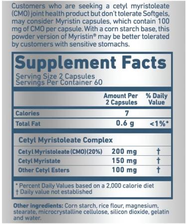 Myristin Cetyl Myristoleate (CMO) Capsules - 120 Count | Premium Joint Support & Anti-Inflammatory Supplement - Ships Internationally - Buy Online on GoSupps.com