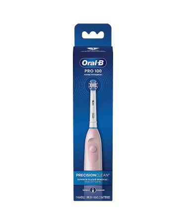 Oral-B Pro 100 Precision Clean Battery Powered Toothbrush (1) Pink 1 Count (Pack of 1)