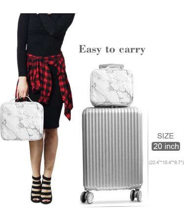 Marble Makeup Bag Travel Organizer | Waterproof Cosmetic & Jewelry Organizer (9.8x8.86x3.7 inches) - Buy Online on GoSupps.com