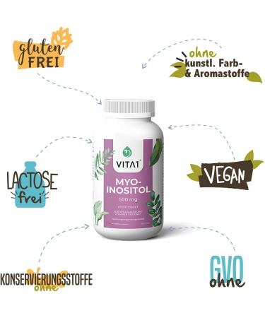 Myo-Inositol 500mg Capsules - 180 Vegan-Friendly Capsules | 3 Months Supply | Vita1  - Buy Online on GoSupps.com