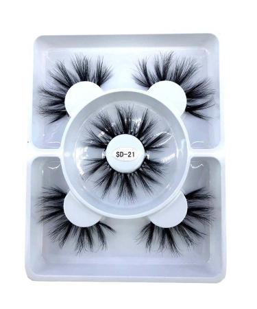 HBZGTLAD 2020 New 3 pairs natural false eyelashes fake lashes long makeup 3d mink lashes eyelash extension mink eyelashes for beauty (SD-21) - Buy Online on GoSupps.com