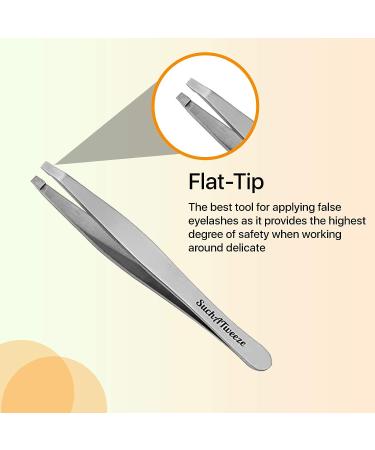 SuchATweeze Stainless Steel Slant Tweezer Set - Precision Plucker for Ingrown and Facial Hairs - Men and Women - 5.12 inches - Set of 4 - Buy Online on GoSupps.com
