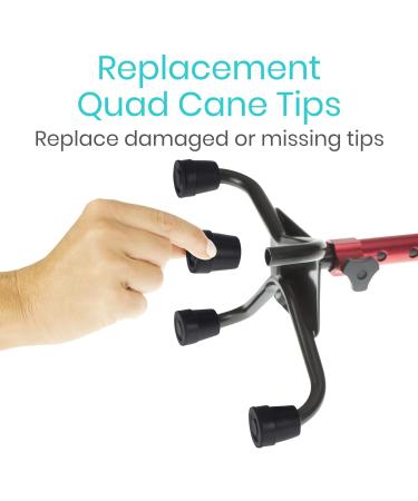 Quad Cane Replacement Tips 4 - Durable Walking Aid Accessories - Buy Online on GoSupps.com
