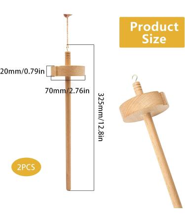 2Pcs Hand Carved Wooden Spindle Top Whorl Yarn Spinner | 12 Drop Spindle for Beginners & Experts - Buy Online on GoSupps.com