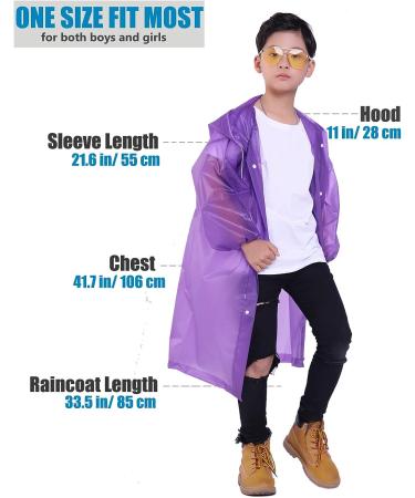 Makonus Kids Raincoat Pack of 2 - Reusable EVA Rain Poncho Jacket for Boys and Girls in Blue/Purple - Buy Online on GoSupps.com