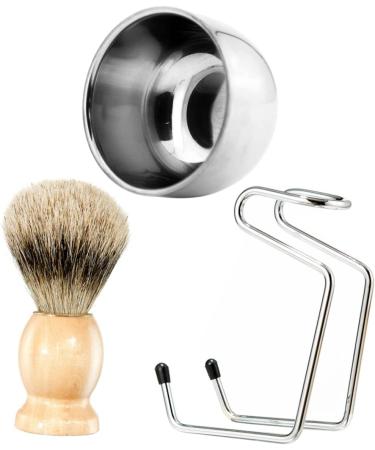 Frcolor Beard Brush Set for Men - 2 Razor Foam Cup Tools Manscaping Care 11cm Various Colors - Buy Online on GoSupps.com