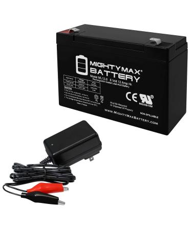 Mighty Max Battery 6V 12AH Battery Replacement for Powerware PowerRite 700VA + 6V Chrger