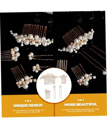 Beatifufu 1 Set Bride Wedding Hairpin Wedding Headdress Pearl Hairpin Pearl Hair Comb Bride Hair Fork Pearl Hair Side Comb Bride Hair Side Comb Pearl Bun Hairpin Pearl Hair Fork - Buy Online on GoSupps.com