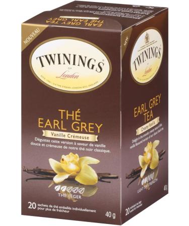 Twinings Earl Grey Creamy Vanilla Individually Wrapped Tea Bags | Black Tea with Vanilla & Bergamot Citrus | 20 Count (Pack of 6) | Enjoy Hot or Iced Earl Grey Creamy Vanilla 20 Count (Pack of 6) - Buy Online on GoSupps.com