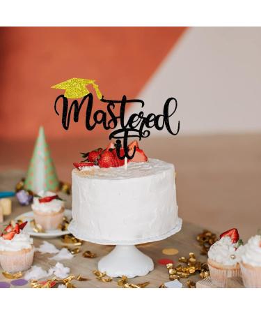 Master It Cake Topper Black Glitter Congrats Grad Cake Pick for 2024 Graduation Party Decoration - Buy Online on GoSupps.com