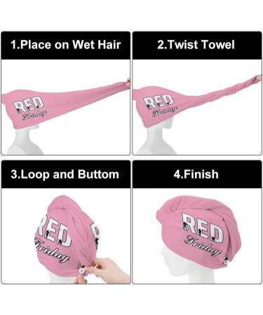 R.E.D Remember Everyone Deployed Red Friday Microfiber Hair Towel Wrap - Super Absorbent Turban for Women | 10"x26" Hair Wrap - Buy Online on GoSupps.com